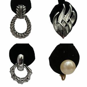 Set of 4 Vintage Clip-On Earrings